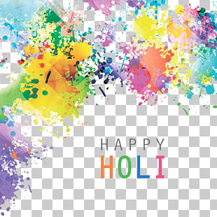 India Holi Illustration, watercolor splash pattern, multicolored abstract painting PNG clipart