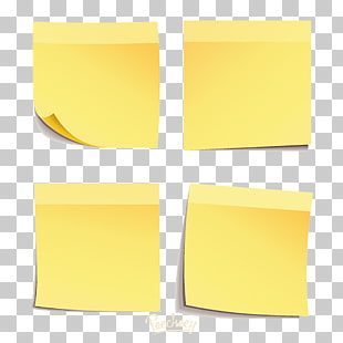 Paper Post-it note Sticker Font, Yellow sticky notes, four yellow notes PNG clipart