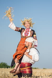 sky, man, woman, field thumbnail