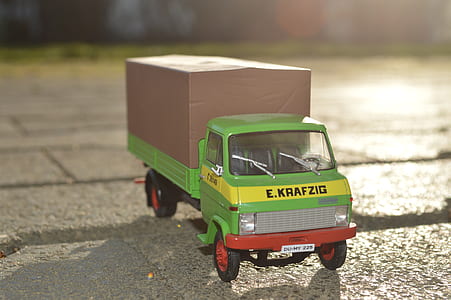 green die-cast metal delivery truck thumbnail
