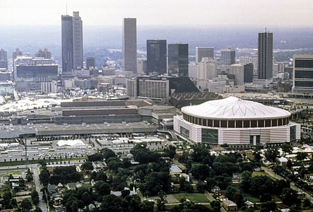 Atlanta skyline with Olympic-sports-complexes in Georgia thumbnail
