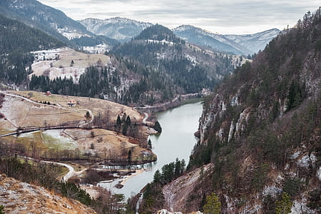 aerial photography of mountain and trees thumbnail