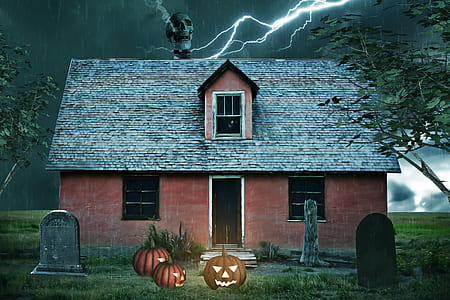 brown and gray haunted house thumbnail