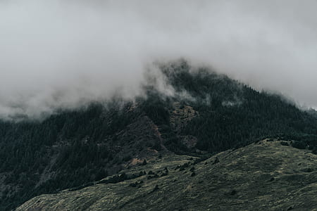 aerial view of mountain with fog thumbnail
