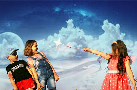 girl playing with her magic wand thumbnail