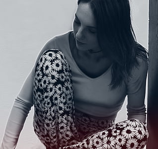 beautiful, black-and-white, female, girl, human thumbnail