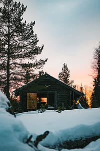 wooden shack in winter thumbnail