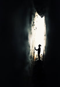 man's silhouette near wall thumbnail