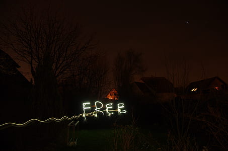 turned-on white free LED signage thumbnail