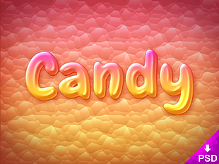 Candy Text Style psd file