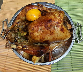 roasted chicken on gray casserole thumbnail