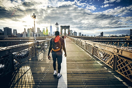 man wearing gray shorts on bridge thumbnail