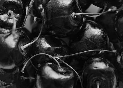 Grayscale Photo of Cherries thumbnail