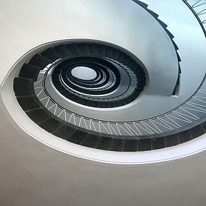 photo of white and black spiral stairs thumbnail