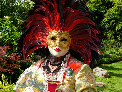 person wearing full-faced masquerade mask thumbnail