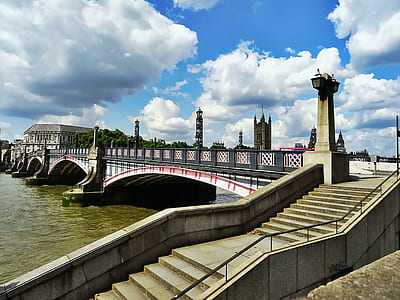 stairs, sky, water, clouds thumbnail