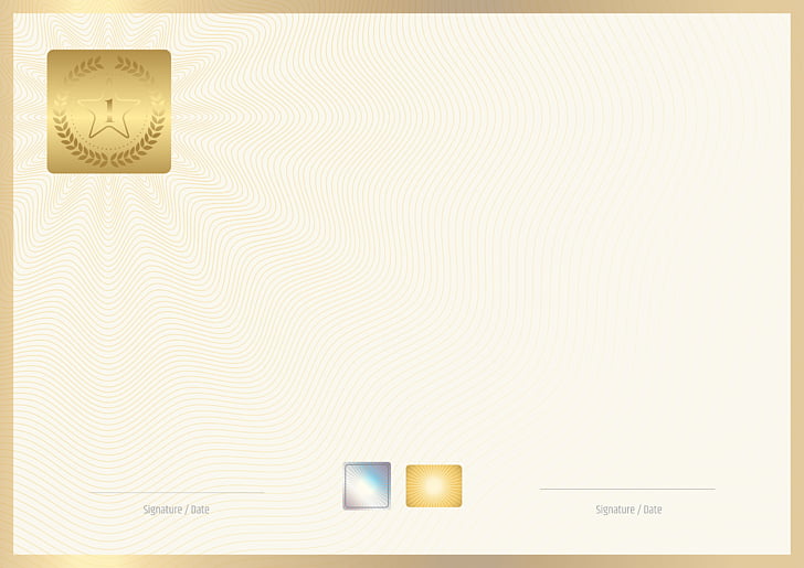 A Gold Certificate Of Excellence With Distinctive Stars
