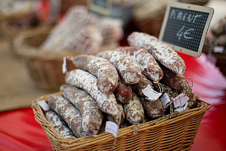 frozen sausage on woven basket thumbnail