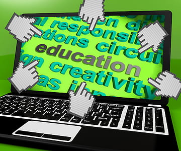 Education Laptop Screen Showing Teaching Learning And Training thumbnail