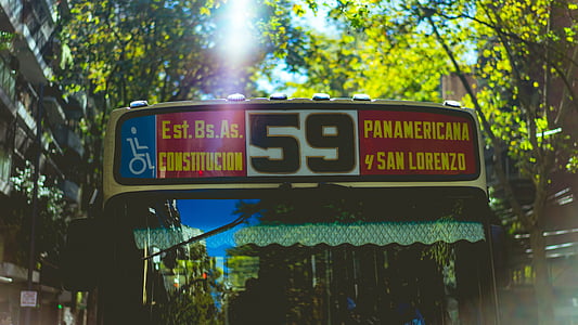 white and black 59 bus signage thumbnail