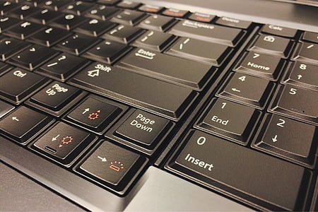 black and gray laptop computer keyboard thumbnail