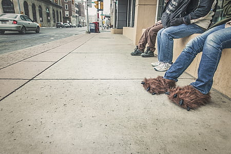 people, street, sidewalk, jeans thumbnail