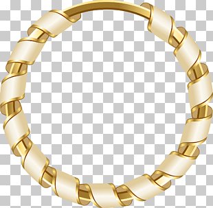 Circle, Cartoon Golden Circle, gold-colored bracelet PNG clipart