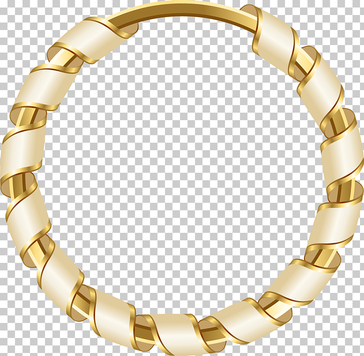 Circle, Cartoon Golden Circle, gold-colored bracelet PNG clipart