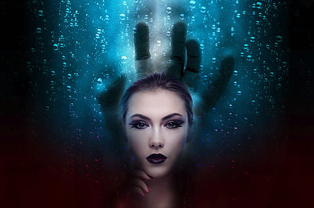 woman wearing black lipstick illustration thumbnail
