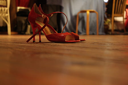 photo of red open-toe ankle strap pumps thumbnail