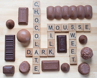 chocolates and brown blocks with letters thumbnail