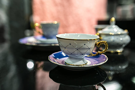Collection of fancy tea cups thumbnail
