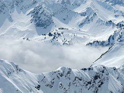 aerial photography of snow filled mountain thumbnail