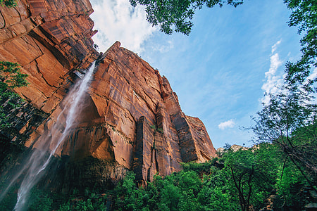 High Waterfalls and landscape in nature thumbnail