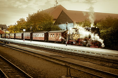 brown steam train painting thumbnail