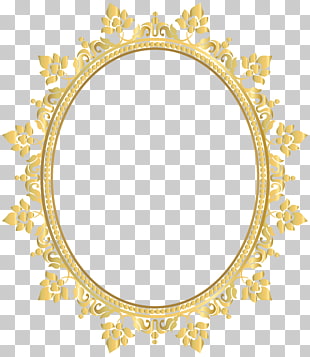 Light Glasses frame Lens, Oval Decorative Border Frame Transparent , yellow floral frame PNG clipart