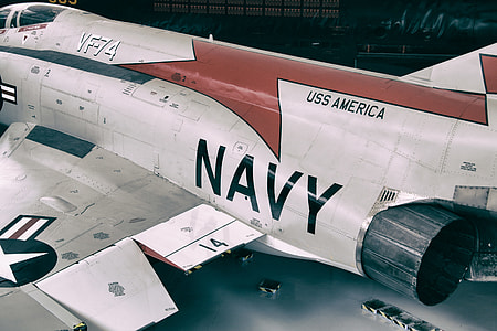 Image of an old US Navy Fighter Jet captured at Duxford Air Museum in England thumbnail