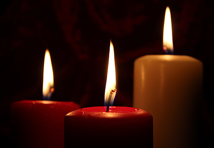 photo of two red and one brown candles thumbnail