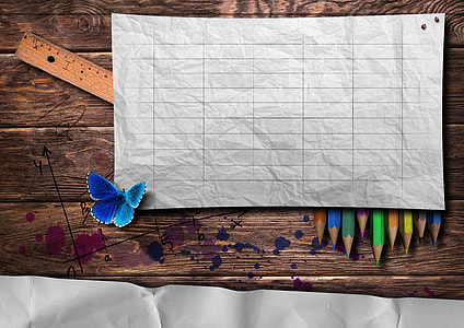rectangular white case on colored pencils with ruler thumbnail