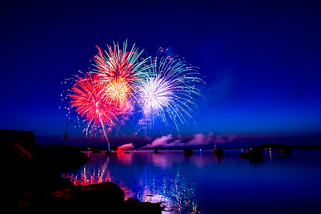 fireworks over body of water thumbnail