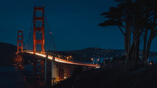 Golden Gate Bridge, San Francisco at night time thumbnail