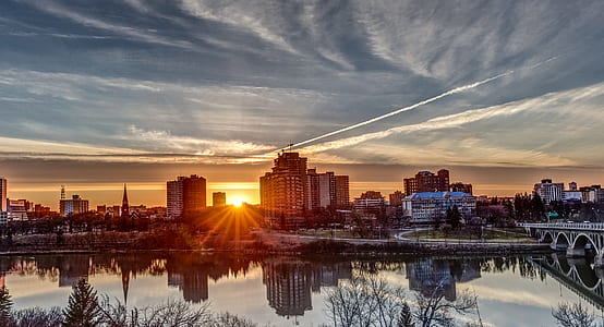 city, dawn, sky, sunset thumbnail
