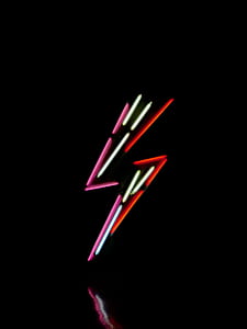 red. white, and pink lightning neon signage thumbnail