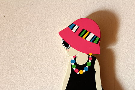 woman wearing hat cutout decor thumbnail