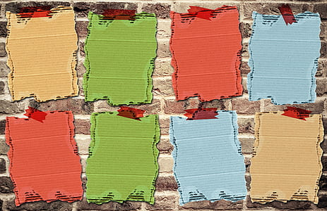 illustration of assorted-color cardboards on wall thumbnail