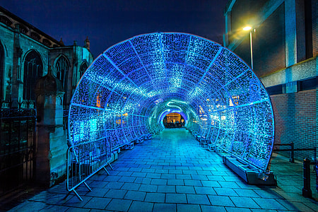 gray steel arch with LED lights thumbnail