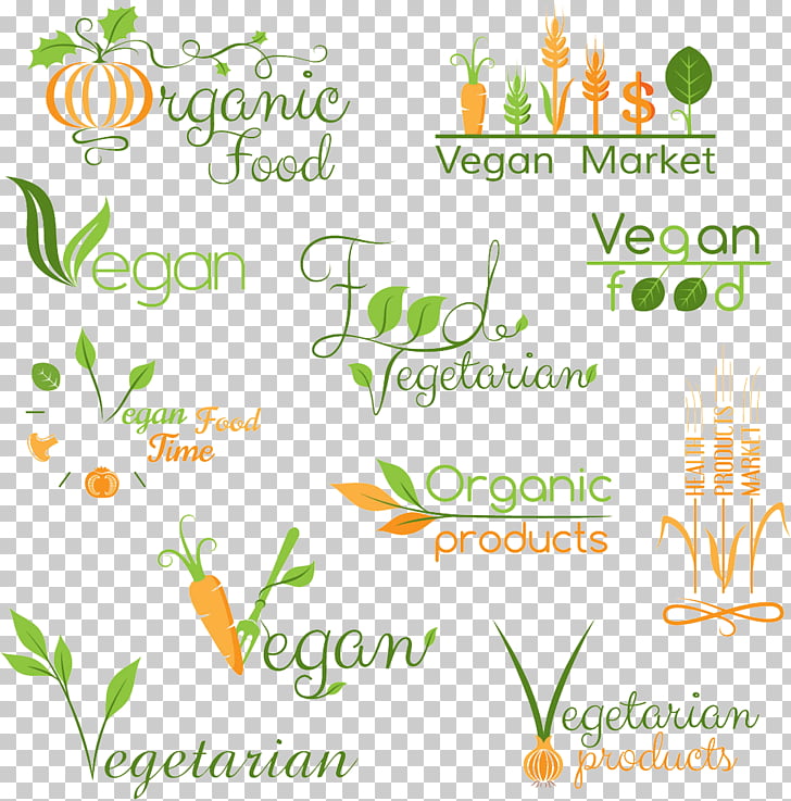 Food Veganism Logo Vegetarian cuisine, Carrot Creative Icon, organic food text overlay PNG clipart