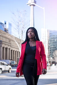 women's red cardigan thumbnail