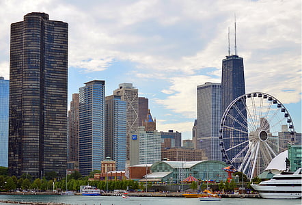 photography of white ferris wheel on city thumbnail
