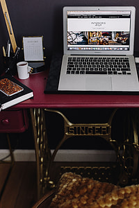 Pink desk in the home office thumbnail